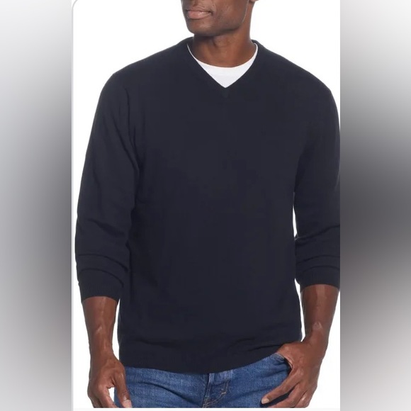 Weatherproof Other - WEATHERPROOF VINTAGE Men’s Cotton Cashmere V-Neck Black Sweater Size L